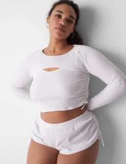 Sleep Separates^Lane Bryant Rib Shrug Top Bright White