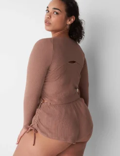 Sleep Separates^Lane Bryant Rib Shrug Top Myristica