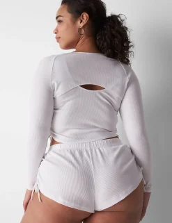 Sleep Separates^Lane Bryant Rib Shrug Top Bright White