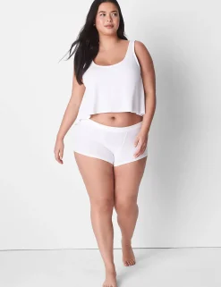 Sleep Separates^Lane Bryant Rib Swing Crop Tank Bright White