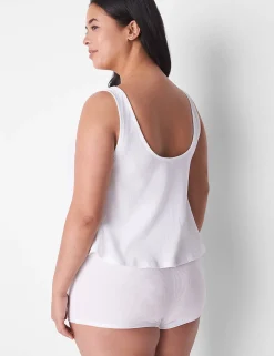 Sleep Separates^Lane Bryant Rib Swing Crop Tank Bright White