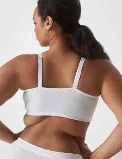 Sleep Separates^Lane Bryant Rib Triangle Longline Bralette Bright White