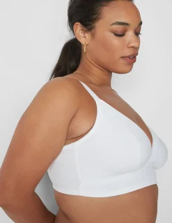 Sleep Separates^Lane Bryant Rib Triangle Longline Bralette Bright White