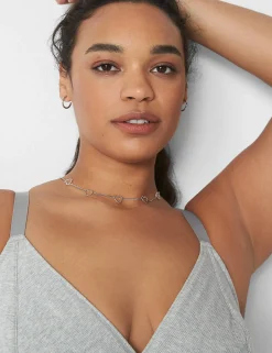 Sleep Separates^Lane Bryant Rib Triangle Longline Bralette Light Heather Gray