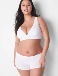 Sleep Separates^Lane Bryant Rib Unlined High Apex Bralette Bright White