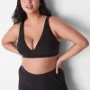 No-Wire Bras And Bralettes^Lane Bryant Rib Unlined High Apex Bralette Black