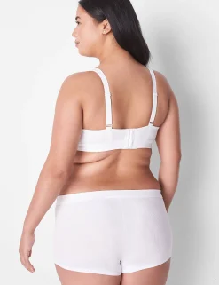 Sleep Separates^Lane Bryant Rib Unlined High Apex Bralette Bright White