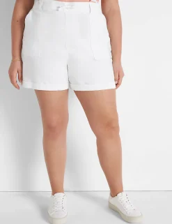 Crops, Capris And Shorts^Lane Bryant Rolled Hem Short Ivory Rose