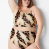Swim Bottoms^Lane Bryant Ruched Side High-Waist Swim Brief Sand Dollar Animal