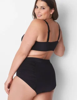 Swim Bottoms^Lane Bryant Ruched Swim Brief Black