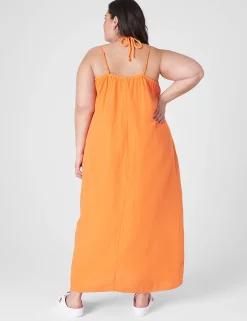 Swim Cover Ups^Lane Bryant Ruched-Front Drawcord Maxi Beach Coverup Dragon Fire