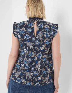 Shirts & Blouses^Lane Bryant Ruffle Cap-Sleeve Lace-Trim Top Blue Vine
