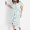 Date Night^Lane Bryant Ruffle-Hem High-Low Midi Dress Dot