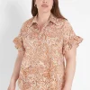 Shirts & Blouses^Lane Bryant Ruffle-Sleeve Button-Down Top Windmark Paisley
