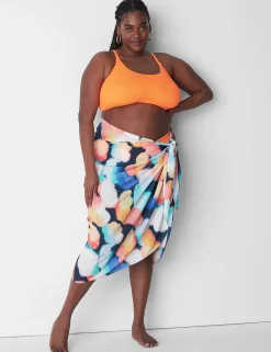 Swim Cover Ups^Lane Bryant Sarong Swim Cover-Up Blue Summer