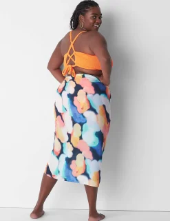 Swim Cover Ups^Lane Bryant Sarong Swim Cover-Up Blue Summer