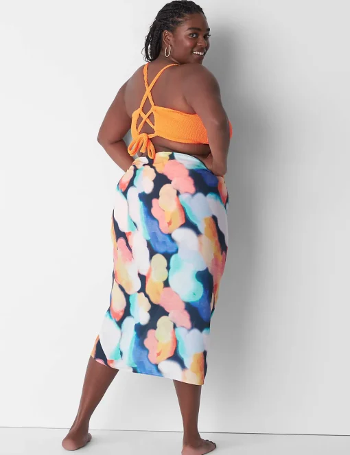 Swim Cover Ups^Lane Bryant Sarong Swim Cover-Up Blue Summer