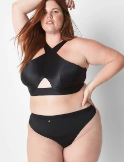 Sexy Bras^Lane Bryant Sateen Wrap Bralette Black