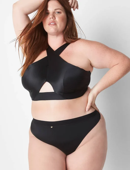 Sexy Bras^Lane Bryant Sateen Wrap Bralette Black