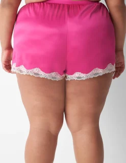 Sleep Separates^Lane Bryant Satin Lace-Trim Sleep Short Rose Violet