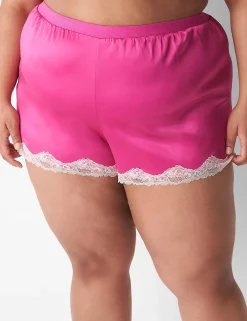 Sleep Separates^Lane Bryant Satin Lace-Trim Sleep Short Rose Violet
