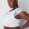 Sexy Bras^Lane Bryant Scallop Lace Crop Top Bright White
