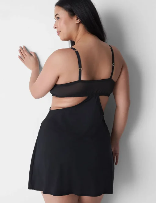 Slips & Babydolls^Lane Bryant Scallop Lace Cutout Slip Black