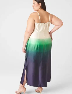 Occasion^Lane Bryant Scoop-Neck Cami Slip Dress Green Ombre