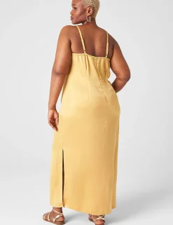 Maxi & Midi^Lane Bryant Scoop-Neck Cami Slip Dress Gold