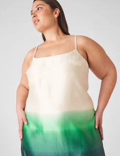 Date Night^Lane Bryant Scoop-Neck Cami Slip Dress Green Ombre