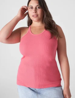 Knit Tops^Lane Bryant Scoop-Neck Stitch-Detail Tank Honeysuckle
