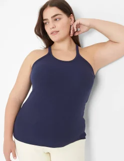 The Tee Shop^Lane Bryant Scoop-Neck Stitch-Detail Tank Maritime Blue