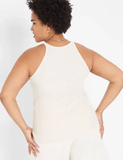 Knit Tops^Lane Bryant Scoop-Neck Stitch-Detail Tank Birch