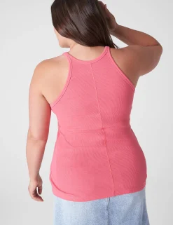 Knit Tops^Lane Bryant Scoop-Neck Stitch-Detail Tank Honeysuckle