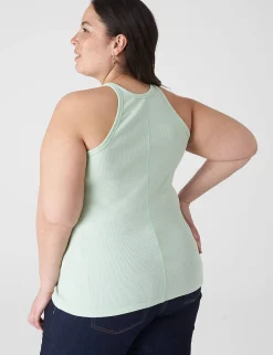 Knit Tops^Lane Bryant Scoop-Neck Stitch-Detail Tank Pastel Green
