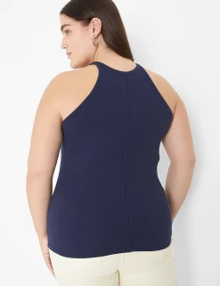 Knit Tops^Lane Bryant Scoop-Neck Stitch-Detail Tank Maritime Blue
