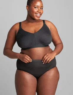 Full Coverage Bras^Lane Bryant Seamless Lightly Lined Nursing Bra Black