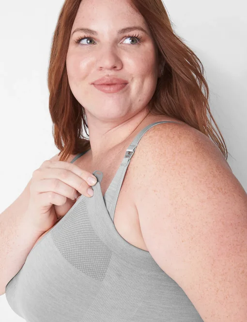 Full Coverage Bras^Lane Bryant Seamless Lightly Lined Nursing Bra Marl Nova Grey