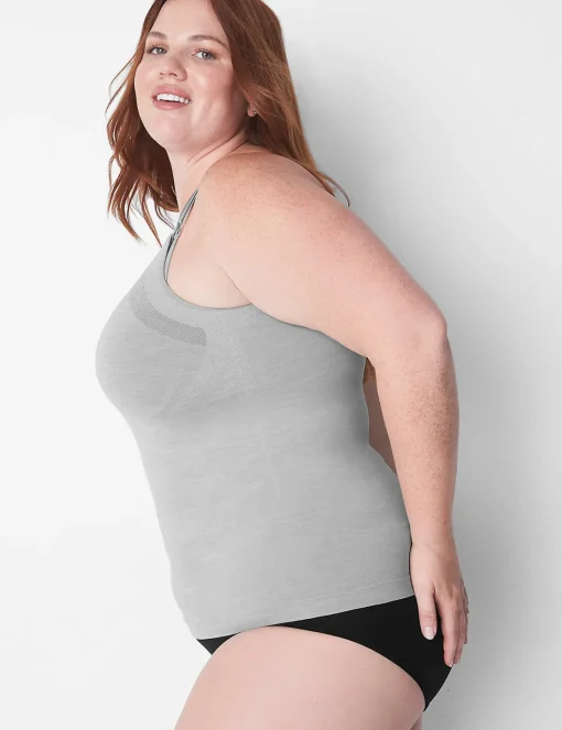 Full Coverage Bras^Lane Bryant Seamless Nursing Cami Marl Nova Grey