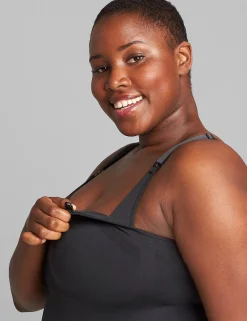 No-Wire Bras And Bralettes^Lane Bryant Seamless Nursing Cami Black