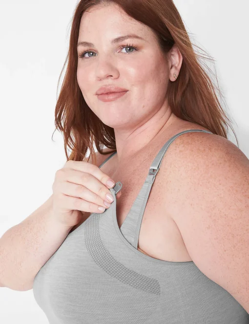 Full Coverage Bras^Lane Bryant Seamless Nursing Cami Marl Nova Grey
