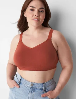 Full Coverage Bras^Lane Bryant Seamless Strappy Tank Bralette Brandy