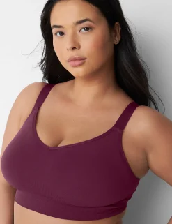 No-Wire Bras And Bralettes^Lane Bryant Seamless Strappy Tank Bralette Grape Wine