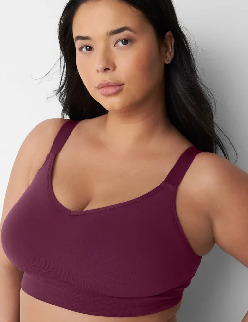 No-Wire Bras And Bralettes^Lane Bryant Seamless Strappy Tank Bralette Grape Wine