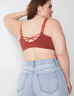 Full Coverage Bras^Lane Bryant Seamless Strappy Tank Bralette Brandy