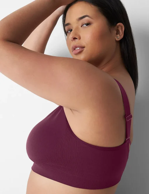 No-Wire Bras And Bralettes^Lane Bryant Seamless Strappy Tank Bralette Grape Wine