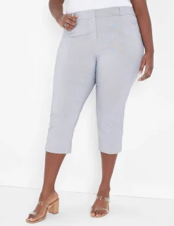 Slim^Lane Bryant 4-Season Slim Capri Seersucker Pant Black & White