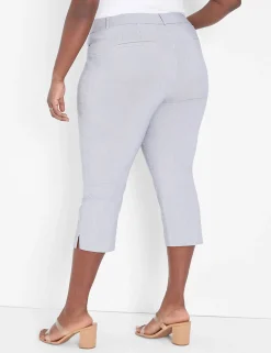 Slim^Lane Bryant 4-Season Slim Capri Seersucker Pant Black & White