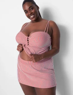 Swim Bottoms^Lane Bryant Seersucker Swim Skirt White Adrenaline Rush