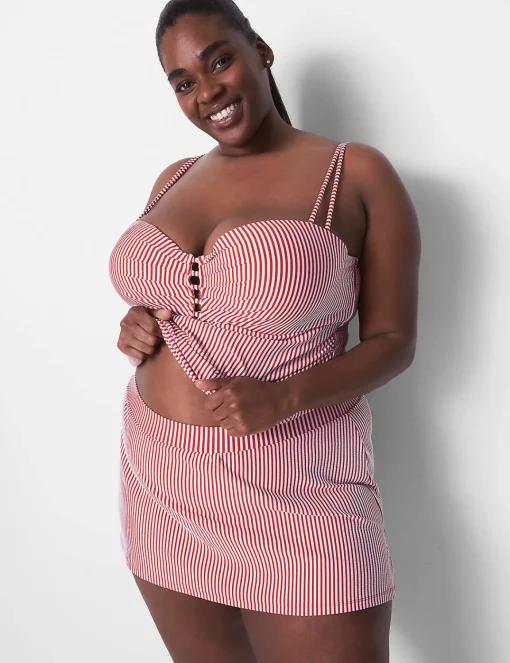 Swim Bottoms^Lane Bryant Seersucker Swim Skirt White Adrenaline Rush